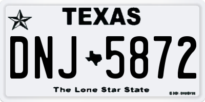 TX license plate DNJ5872
