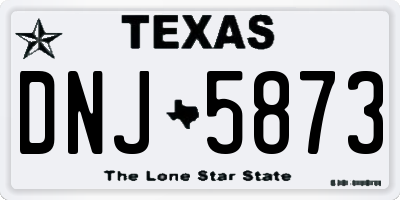 TX license plate DNJ5873