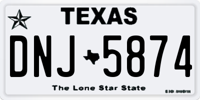 TX license plate DNJ5874