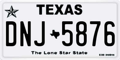 TX license plate DNJ5876