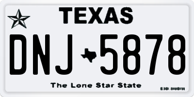 TX license plate DNJ5878