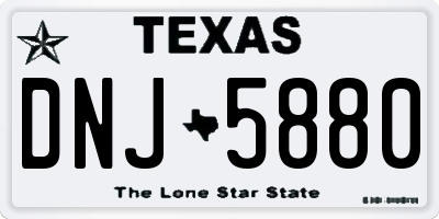 TX license plate DNJ5880