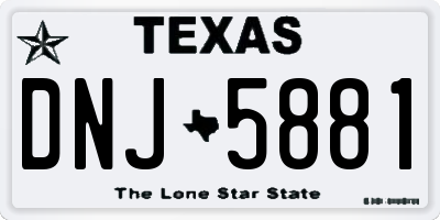 TX license plate DNJ5881