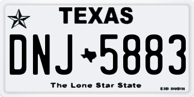 TX license plate DNJ5883