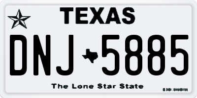 TX license plate DNJ5885