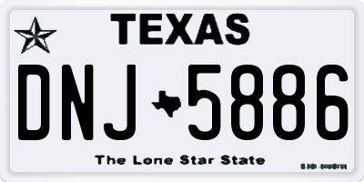 TX license plate DNJ5886