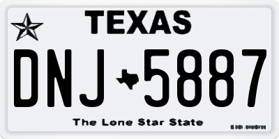 TX license plate DNJ5887