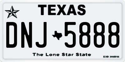 TX license plate DNJ5888