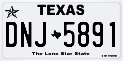 TX license plate DNJ5891