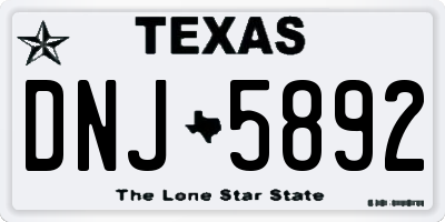 TX license plate DNJ5892
