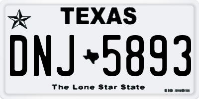 TX license plate DNJ5893