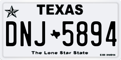 TX license plate DNJ5894