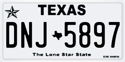 TX license plate DNJ5897