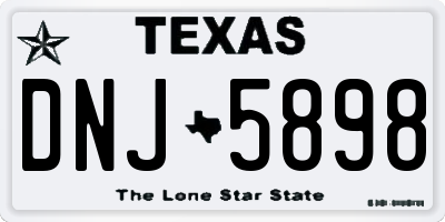 TX license plate DNJ5898