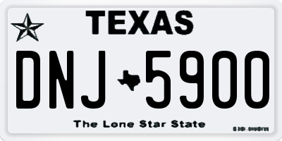 TX license plate DNJ5900