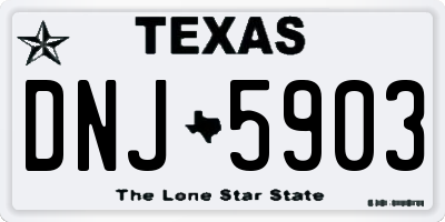 TX license plate DNJ5903
