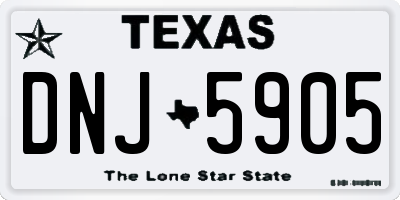 TX license plate DNJ5905