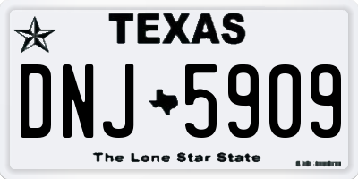 TX license plate DNJ5909