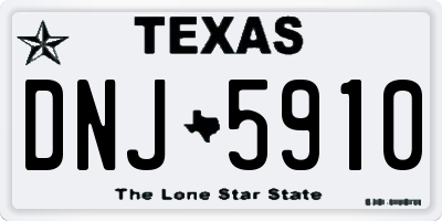 TX license plate DNJ5910