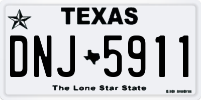 TX license plate DNJ5911