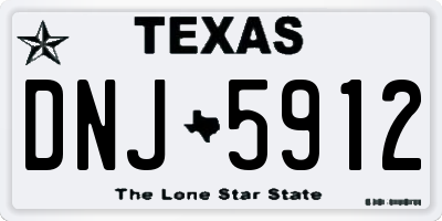 TX license plate DNJ5912