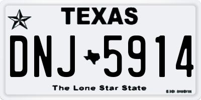 TX license plate DNJ5914