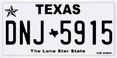 TX license plate DNJ5915