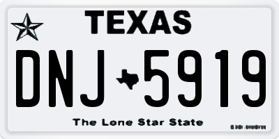 TX license plate DNJ5919