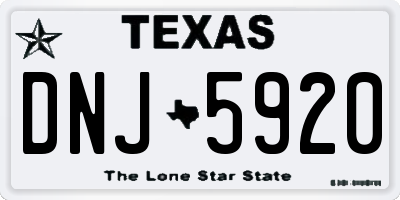 TX license plate DNJ5920