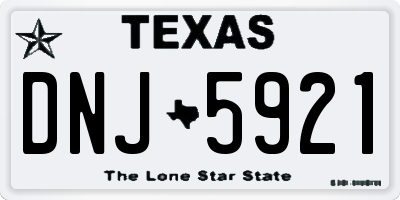 TX license plate DNJ5921