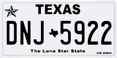 TX license plate DNJ5922