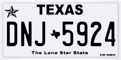 TX license plate DNJ5924