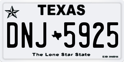 TX license plate DNJ5925