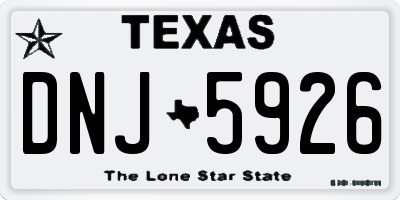 TX license plate DNJ5926