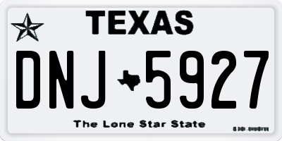 TX license plate DNJ5927