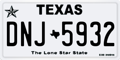 TX license plate DNJ5932
