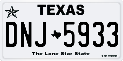 TX license plate DNJ5933