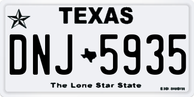 TX license plate DNJ5935