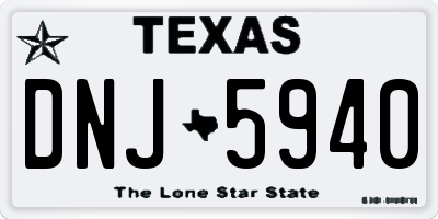 TX license plate DNJ5940
