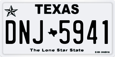TX license plate DNJ5941
