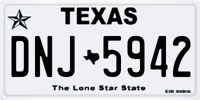 TX license plate DNJ5942