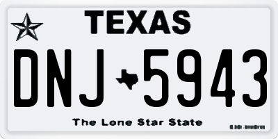 TX license plate DNJ5943