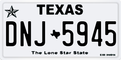 TX license plate DNJ5945