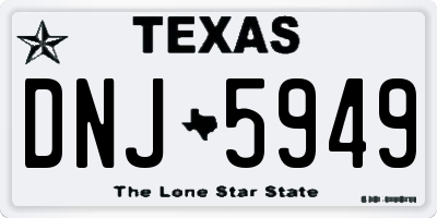 TX license plate DNJ5949