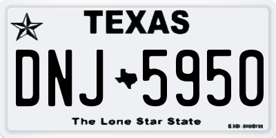 TX license plate DNJ5950