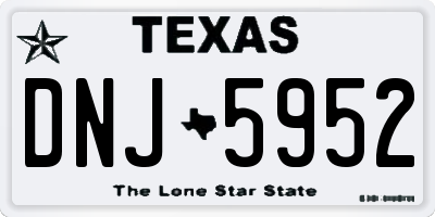 TX license plate DNJ5952