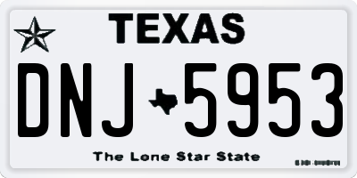 TX license plate DNJ5953