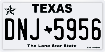 TX license plate DNJ5956