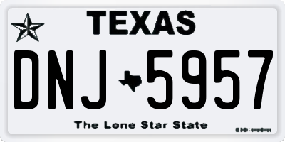 TX license plate DNJ5957