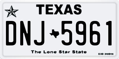 TX license plate DNJ5961